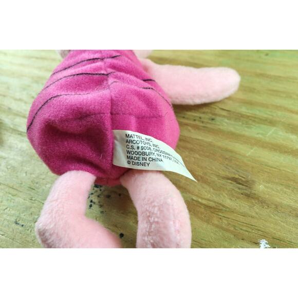 Disney Plush Winnie the Pooh Plush Lot of 3 Vintage, Minnie Piglet Beige Red - Picture 10 of 11